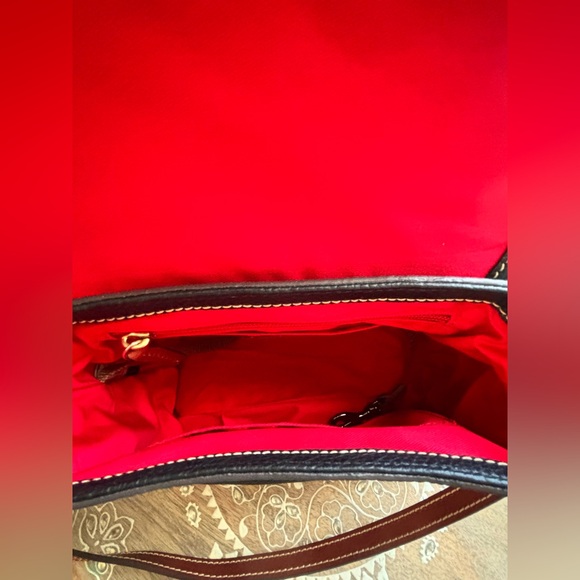 NWT Dooney & Bourke Black Mini Eliza Crossbody Bag with Brown Strap - Picture 9 of 11